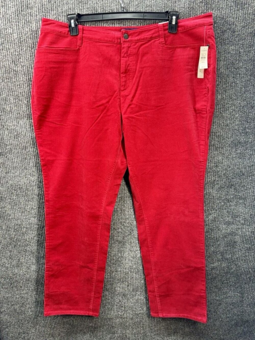 Talbots Pants 20W Simply Flattering 5 Pocket Corduroy Straight Red Slimming NEW - Picture 1 of 11